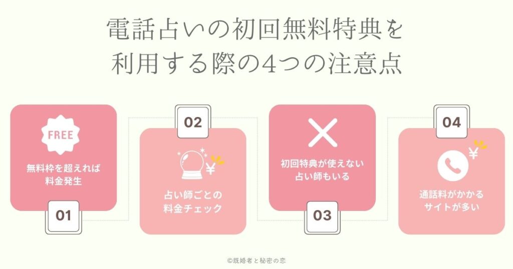 電話占いの初回無料特典を利用する際の4つの注意点