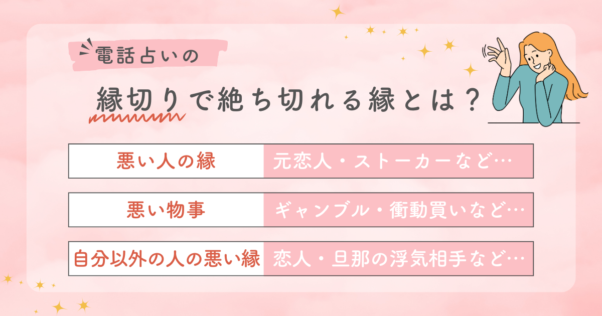 電話占いの縁切りで絶ち切れるのはどんな縁？